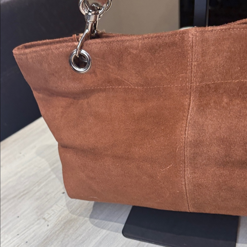 Lillian Vernon Brown Suede Shoulder Bag - Picture 6 of 10